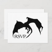 Moderne Simple Dragon Medieval Geek RSVP-kaart Uitnodiging Briefkaart (Voorkant / Achterkant)