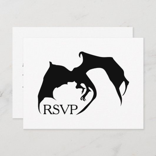 Moderne Simple Dragon Medieval Geek RSVP-kaart Uitnodiging Briefkaart (Voorkant / Achterkant)