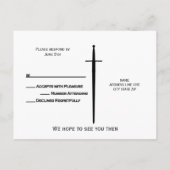 Moderne Simple Dragon Medieval Geek RSVP-kaart Uitnodiging Briefkaart (Achterkant)