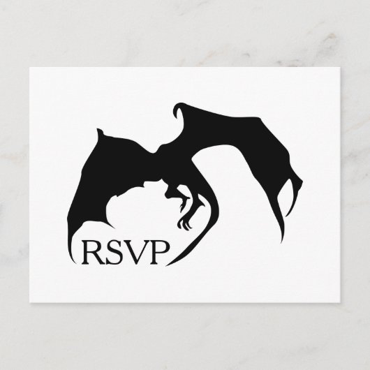 Moderne Simple Dragon Medieval Geek RSVP-kaart Uitnodiging Briefkaart (Voorkant)