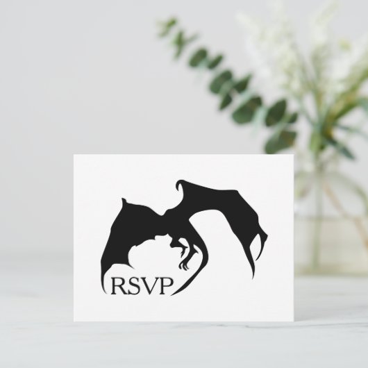 Moderne Simple Dragon Medieval Geek RSVP-kaart Uitnodiging Briefkaart (Staand voorkant)