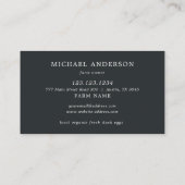 Moderne Simple Duck Boerderij Owner Black White Visitekaartje (Achterkant)