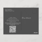 Moderne Simple Dusty Roos Floral Photo QR Code Briefkaart (Achterkant)