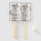 Moderne Simple Elegant Script Photo Wedding Progra Handwaaier (Voorkant en achterkant)