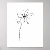 Moderne Simple Flowers Line Art Poster (Voorkant)
