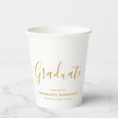 Moderne Simple Gold Script Graduation Party Papieren Bekers (Voorkant)
