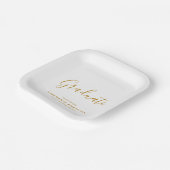Moderne Simple Gold Script Graduation Party Papieren Bordje (Gebogen)