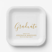 Moderne Simple Gold Script Graduation Party Papieren Bordje (Voorkant)