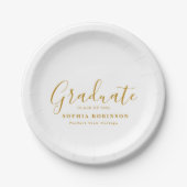 Moderne Simple Gold Script Graduation Party Papieren Bordje (Voorkant)