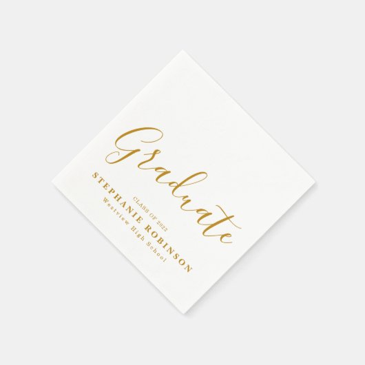 Moderne Simple Gold Script Graduation Party Servet (Hoek)