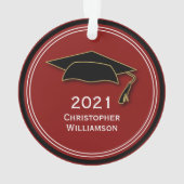 Moderne Simple Graduation Cap Class of 2021 Ornament (achterkant)