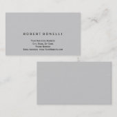 Moderne Simple Grey Color Consultant-Visitekaartje Visitekaartje (Voorkant / Achterkant)