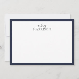 Moderne Simple Handwriting Name Navy Blue Notitiekaartje