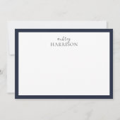 Moderne Simple Handwriting Name Navy Blue Notitiekaartje (Voorkant)