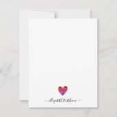 Moderne Simple Heart Script Note Card Notitiekaartje (Voorkant)