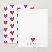 Moderne Simple Heart Script Note Card Notitiekaartje (Voorkant / Achterkant)