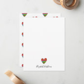 Moderne Simple Heart Script Note Card Notitiekaartje (Voorkant / Achterkant in situ)