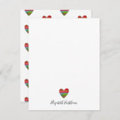 Moderne Simple Heart Script Note Card Notitiekaartje (Voorkant / Achterkant)