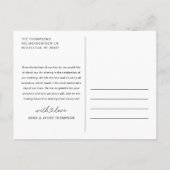 Moderne Simple Heart Script Weduwfoto Hartelijk da Briefkaart (Achterkant)