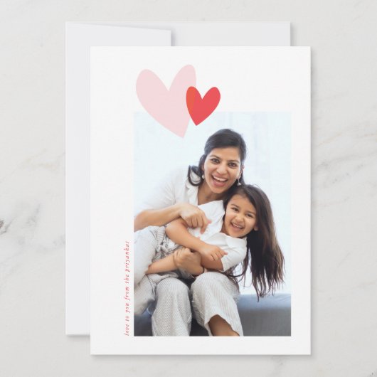 Moderne Simple Hearts-Valentijnsdag Feestdagenkaart (Voorkant)