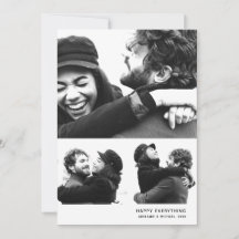 Moderne Simple Holiday Photo Collage Kaart