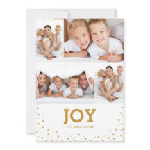 Moderne Simple Joy Holiday Photo Collage Card