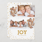 Moderne Simple Joy Holiday Photo Collage Card Feestdagenkaart (Voorkant / Achterkant)