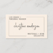 Moderne Simple Life Coach Personal Trainer | Crème Visitekaartje (Voorkant)