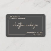 Moderne Simple Life Coach Personal Trainer | Grijs Visitekaartje (Voorkant)