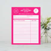 Moderne Simple Magenta voegt Logo toe | Veilingbod (Staand voorkant)