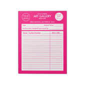 Moderne Simple Magenta voegt Logo toe | Veilingpla Notitieblok (Linkerzijde)