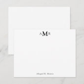 Moderne Simple MInimal 3 Monogram Initiaal Busines Notitiekaartje (Voorkant / Achterkant)