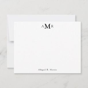 Moderne Simple MInimal 3 Monogram Initiaal Busines Notitiekaartje