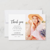 Moderne Simple Minimalist Chic Memorial Foto Bedankkaart (Voorkant)