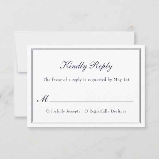 Moderne Simple Minimalist Elegant Wedding RSVP-kaa RSVP Kaartje (Voorkant)