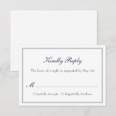 Moderne Simple Minimalist Elegant Wedding RSVP-kaa RSVP Kaartje (Voorkant / Achterkant)