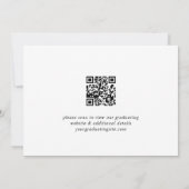 Moderne Simple Minimalist Graduation Party QR code Kaart (Achterkant)