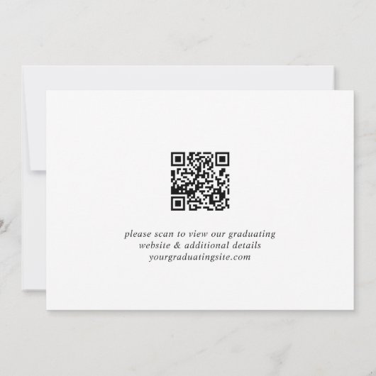 Moderne Simple Minimalist Graduation Party QR code Kaart (Achterkant)