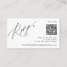 Moderne Simple Minimalist QR Code Wedding RSVP