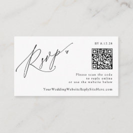 Moderne Simple Minimalist QR Code Wedding RSVP Informatiekaartje