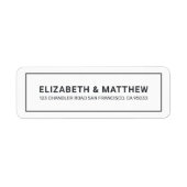 Moderne Simple Minimalist Typography Return Addres Etiket (Voorkant)