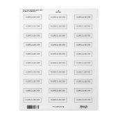 Moderne Simple Minimalist Typography Return Addres Etiket (Full Sheet)