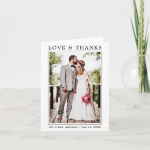 Moderne Simple Minimalist Wedde Love Bedankt Note