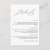 Moderne Simple Minimalist Wedding Details Enclosur Informatiekaartje (Voorkant)