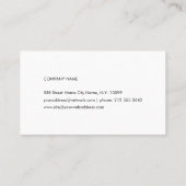 Moderne Simple Minimalist Zwart Visitekaartje (Achterkant)