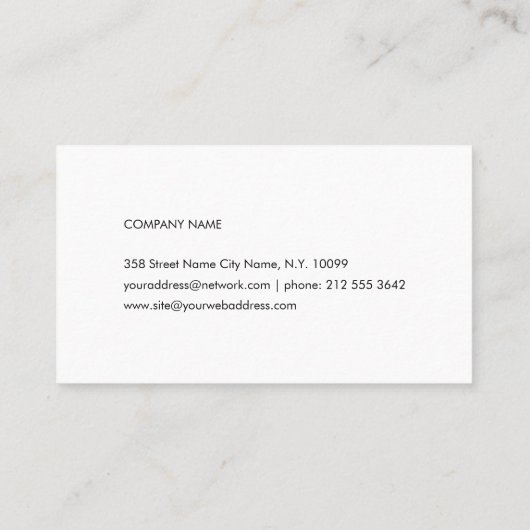 Moderne Simple Minimalist Zwart Visitekaartje (Achterkant)