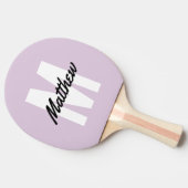 Moderne Simple Monogram Name Minimalist Tafeltennisbatje (Zijkant)