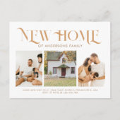 Moderne Simple New Home 3 Photo Moving Aankondigingskaart (Voorkant)