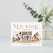 Moderne Simple New Home 3 Photo Moving Aankondigingskaart (Staand voorkant)