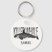 Moderne Simple Ocean Killer Whale Typografie Sleutelhanger (Voorkant)